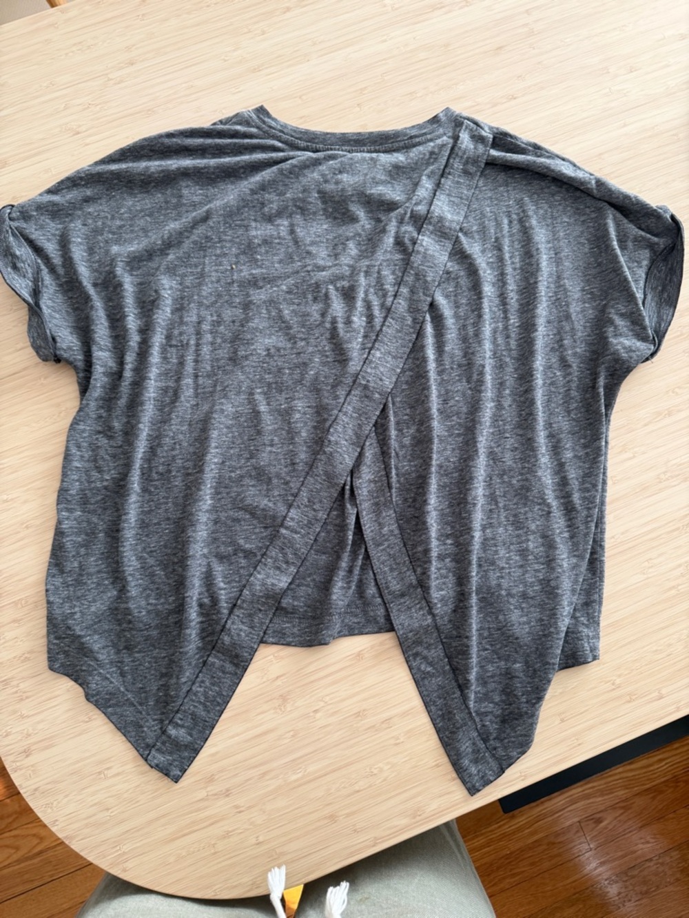 Upwest Women’s Charcoal Gray Open-Back Short Sleeve Top